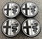 Set of 4 Alfa Romeo 60mm Alloy Wheel Centre Caps Inserts Zender Speedline Style