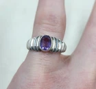 925 Sterling Silver Vintage Amethyst Ring Size 6.75