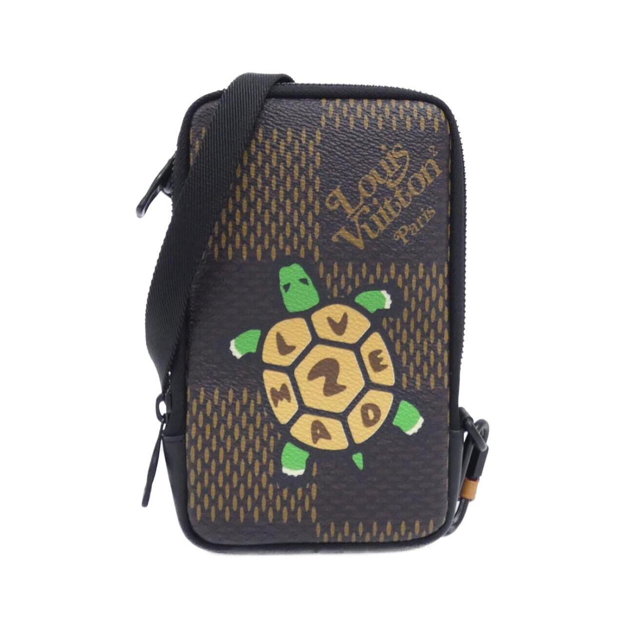 Authentic LOUIS VUITTON Damier Giant (LV Squared) Double Phone pouch N40377 S...