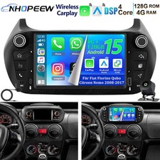 4+128GB Android 15 CarPlay 7" Autoradio Für Fiat Fiorino Qubo Citroen Nemo 08-17