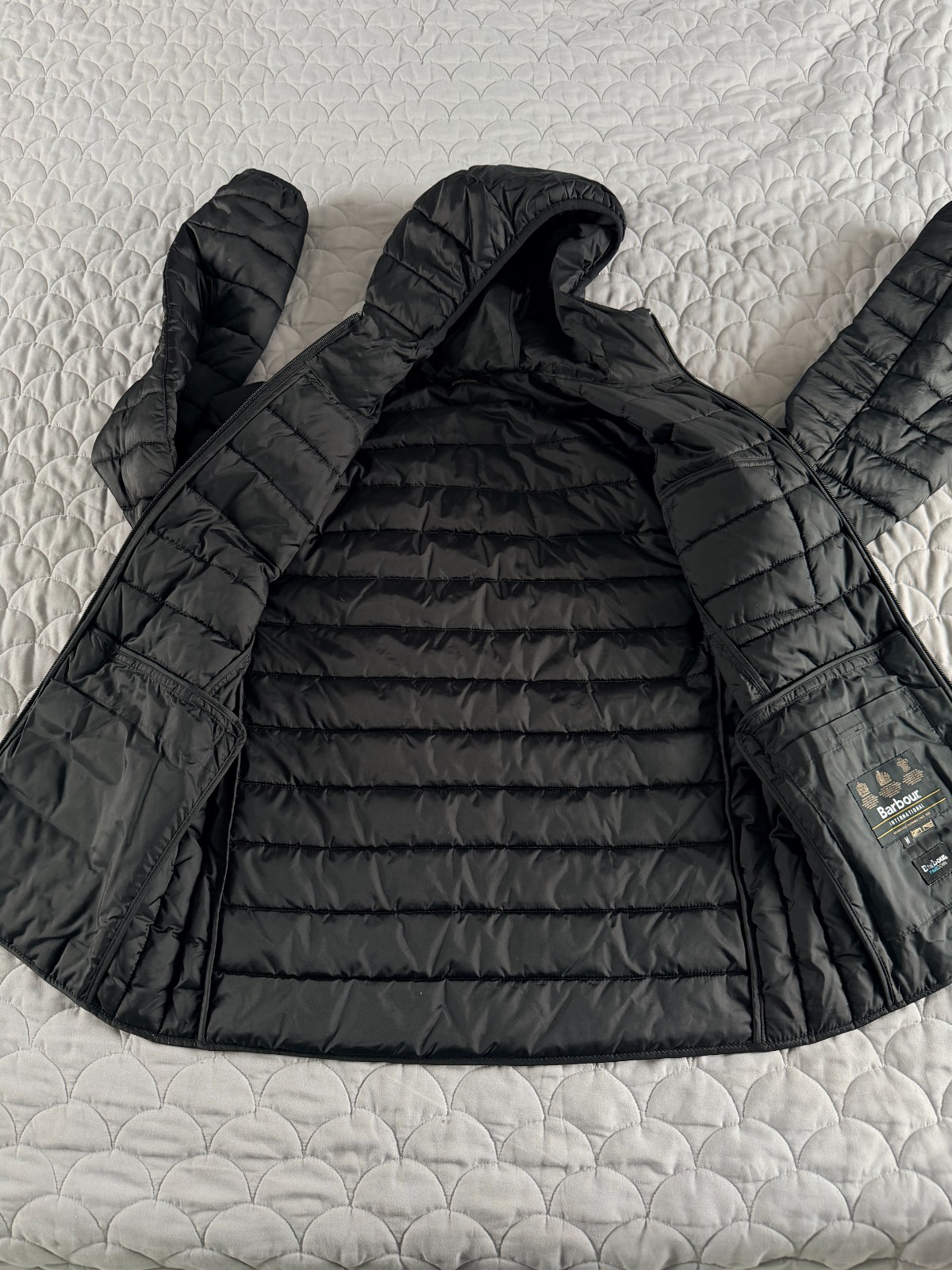 Barbour International Ouston Men's Black Quilted Biker Jacket M image 6