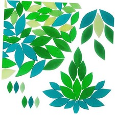 Mosaic Tiles, 200G Petal Mosaic Tiles Blue Hand Cut Stained Flower Color10