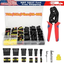 708Pcs Set 1-6 Pin Car Electrical Wire Connector Plug Kit Automotive Waterproof