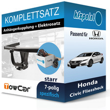 Für Honda Civic Fliessheck 05- TOWCAR Anhängerkupplung starr + 7polig E-Satz neu