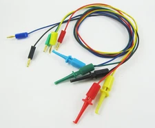 1set 0.5M 5 Colors 2mm Banana plug to Small Test Hook Clip Probes Power Cable