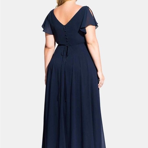 NWT City Chic Sweet Wishes Chiffon Maxi Dress in Black Size 14 - Picture 3 of 9