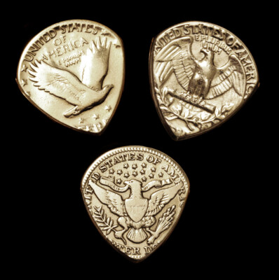 3 Coin Guitar Picks Set+ Fender Telecaster Stratocaster Neck Body Tele Strat ART
