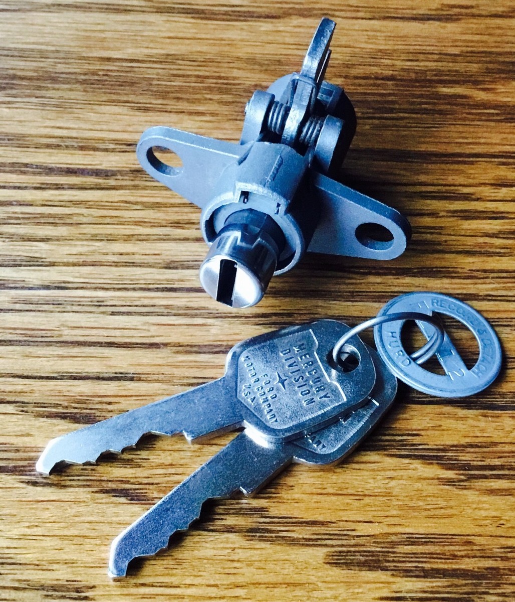 1959~1961 Mercury GLOVE BOX LOCK w/LOGO KEYS vtg 1950s 1960s NOS