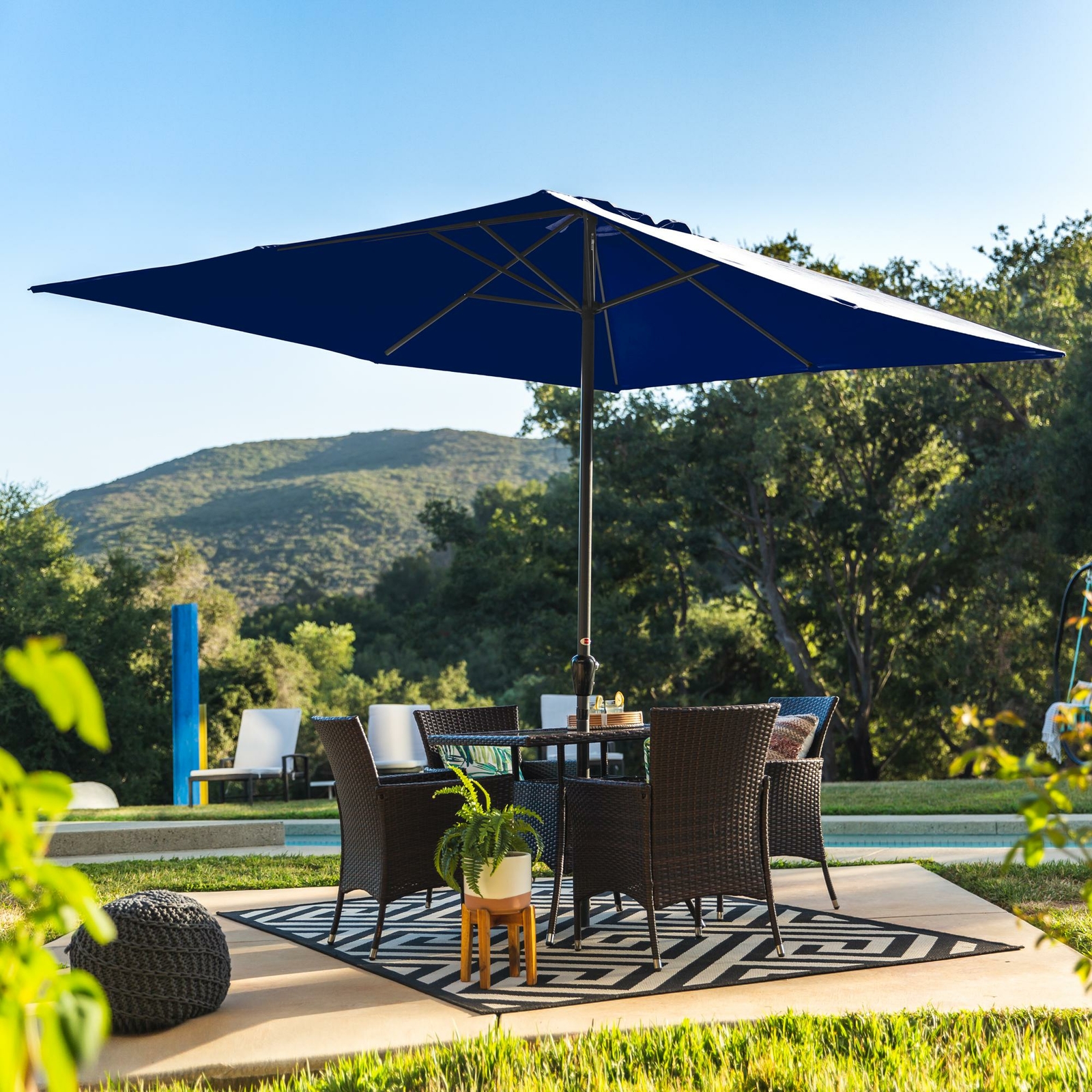 Vistano 11ft Round Resort Umbrella Fade Resistant In Tinsel Strip For Sale Online Ebay