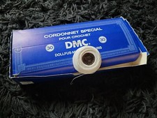 MERCERIE ANCIENNE BOÎTE 10 PELOTES CORDONNET SPÉCIAL DMC N°30 BLANC NEIGE  🧵🧶