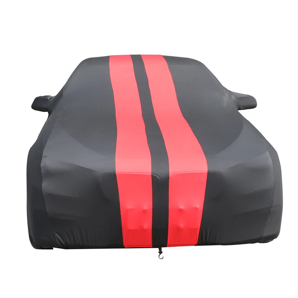 Black & Red Line Indoor Stain Stretch Soft Car Cover For Chevrolet Blazer - Image 3 of 4