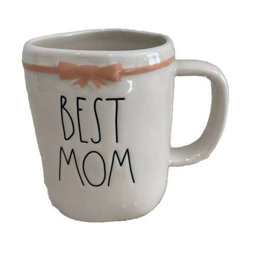 Rae Dunn Ceramic Mug BEST MOM Color White Pink Artisan Collection by Magenta - Picture 9 of 9