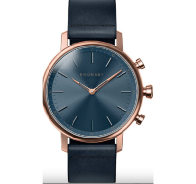 KRONABY S0669/1 BLUE LEATHER STRAP WATCH, WOMEN