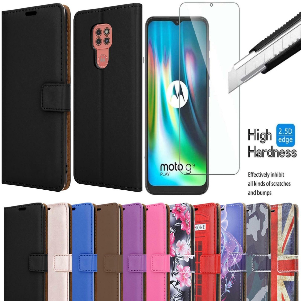 Blllue - Custodia A Portafoglio Compatibile Con Motorola G9 Play, In Pelle Sintetica Sintetica Verniciata Per Moto G9 Play, Magnolia - Foto 10