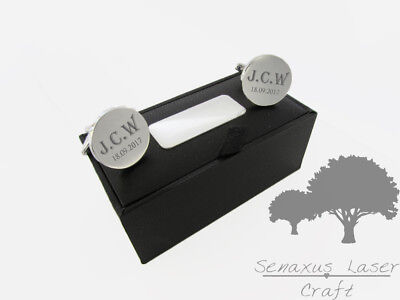 Engraved Gold Cufflinks /& Personalised Gift Box Cuff Links Best Man gcls6