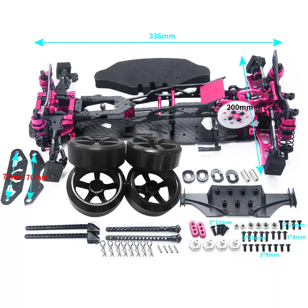 Alloy & CF Chassis Frame Kit Rear Drive for 1/10 RC Sakura D5S RWD