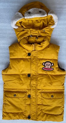 ROCKET SALAD, YOUTH 36'' CHEST YELLOW PUFFY HOODIE VEST, ROCKET FACTORY KOREA EUC