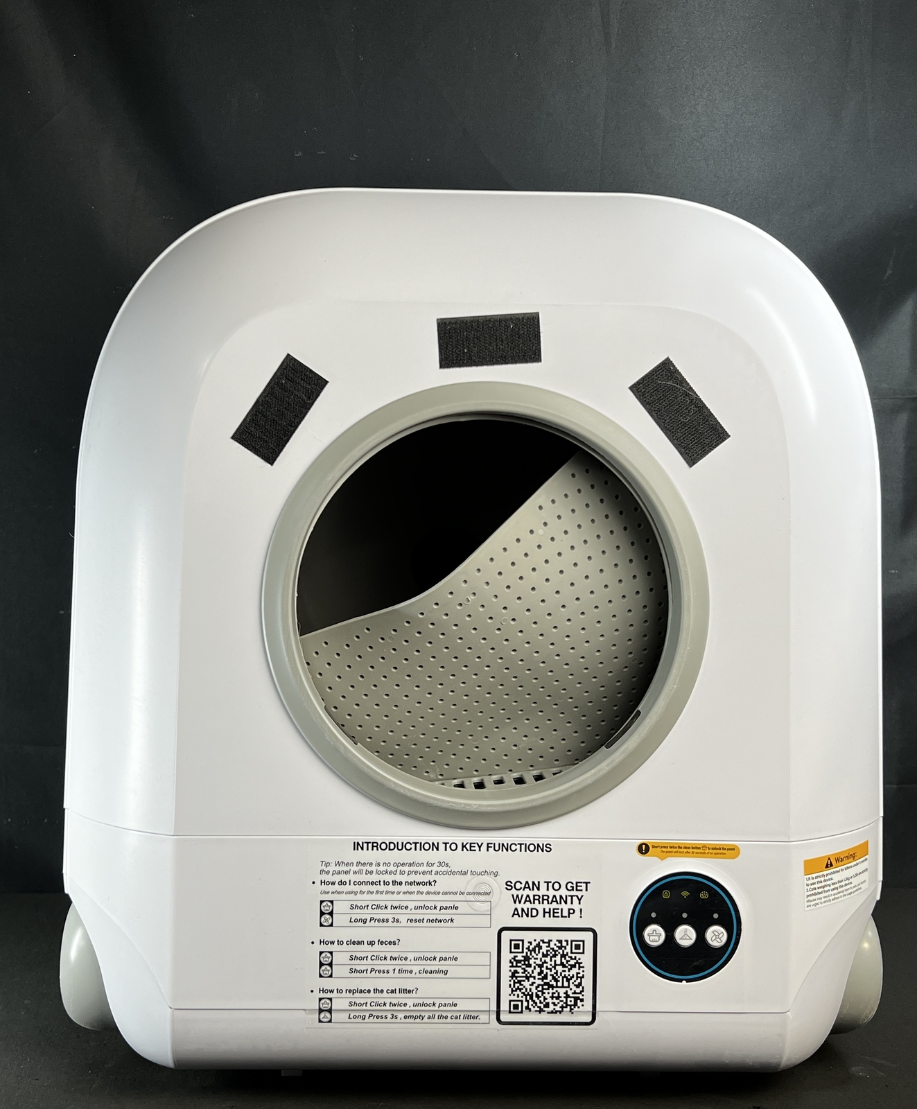 Omzer Smart Cat Litter Box REW Self Cleaning White Used
