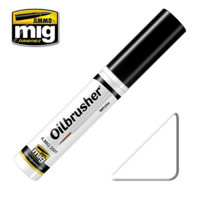 AMMO by Mig Jimenez Oilbrusher - White (Oil paint with fine brush applicator)