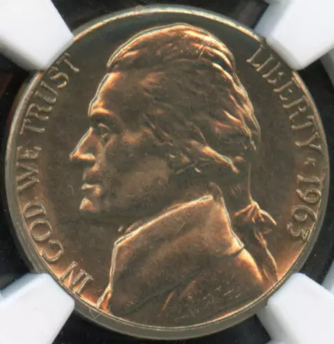 NGC - Jefferson Nickel - 5c - 1963 D - MS-63