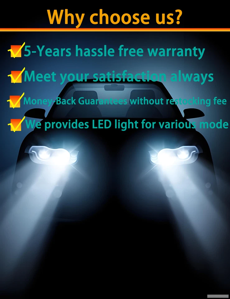 For Jeep Cherokee 2014-2015 Combo 9012 LED Headlight 5202 Fog Bulbs Super Bright - Image 2 of 4