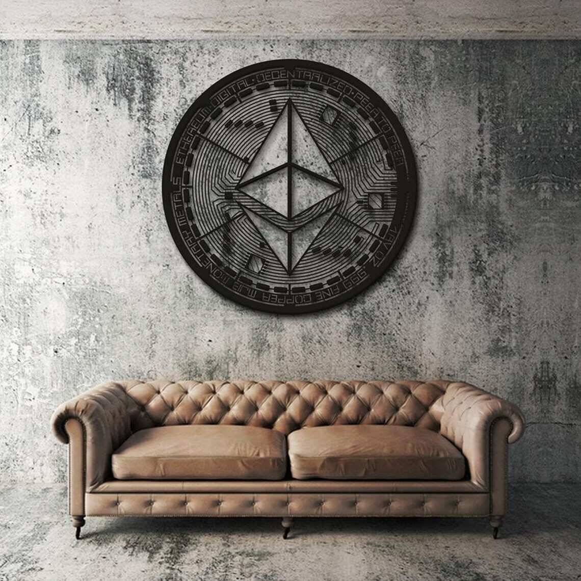 Ethereum Coin, Metal Wall Art, Crypto Coin, Office Metal Wall Art 27x27 |  eBay