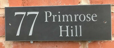Glatte Oberfläche Schiefer Haus Tor Plakette Schild 300 mm x 100 mm JEDER NAME/NUMMER