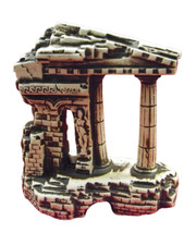 Decorazione Per Acquario In Ceramica Tonalità Greca Colonna H 19,5 Cm Pesci