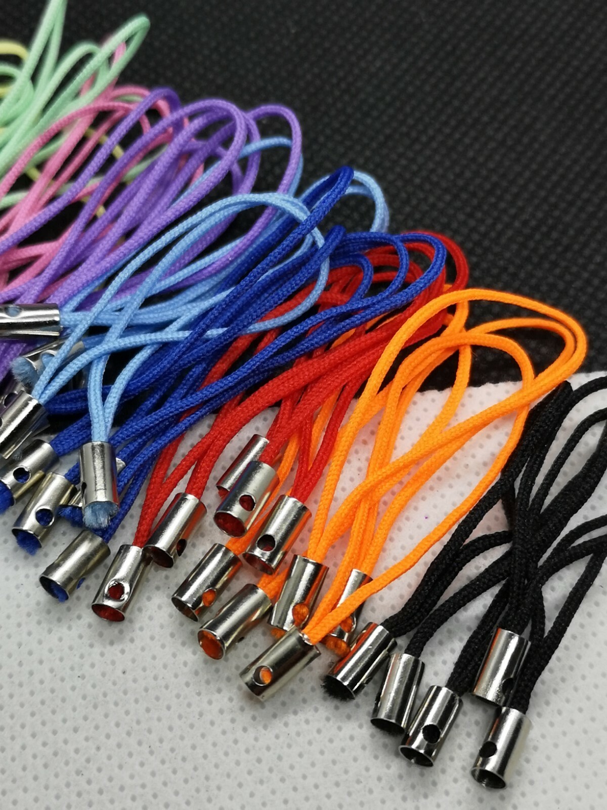 40 Mobile Phone Charm Strap Loop Findings, 8 Colours 5 Of Each, Approx