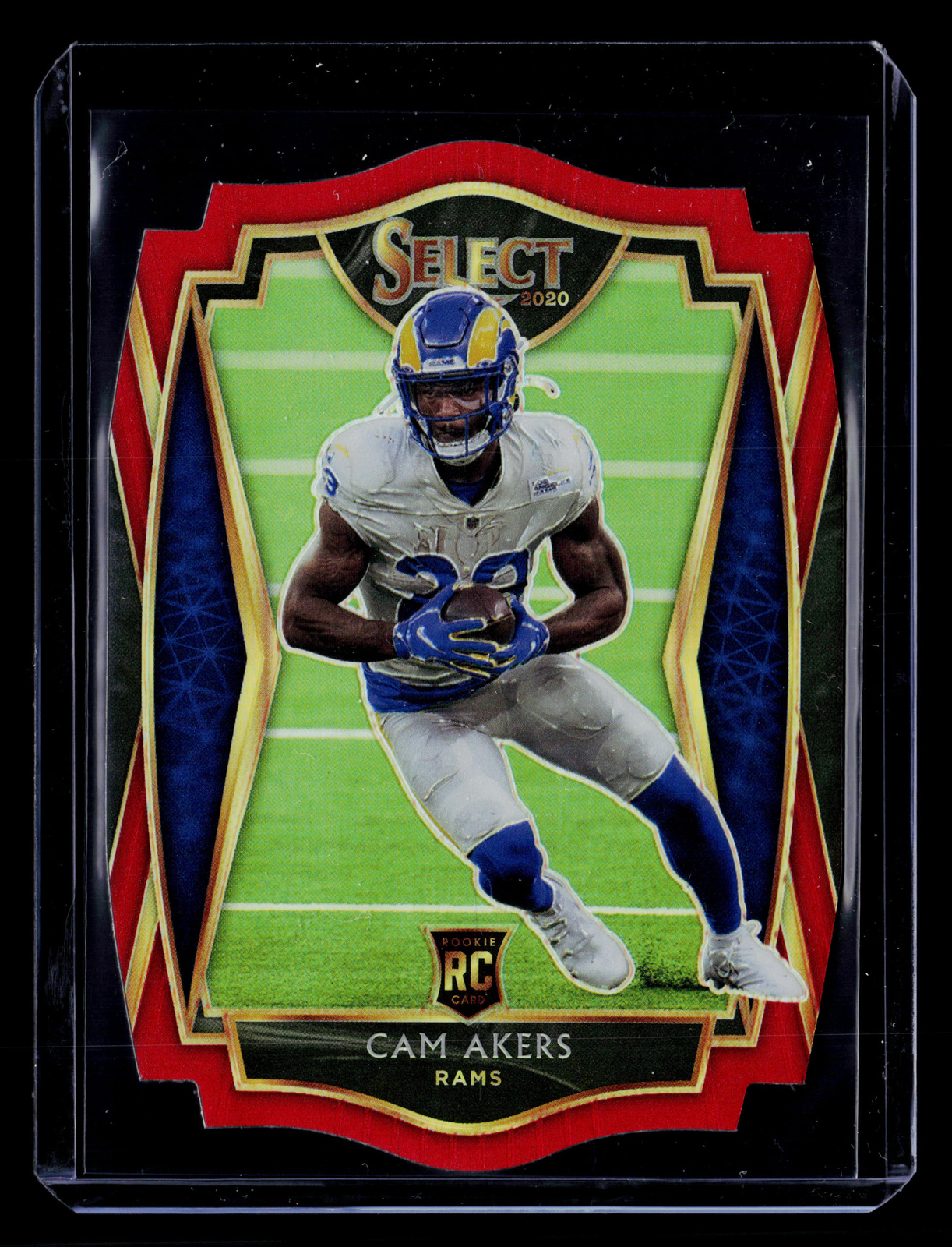 2020 Panini Select Red Prizm Die Cut Cam Akers #155 RC Los Angeles Rams