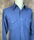 Indigo Blue Vintage Pendleton High Grade Western Wear Wool Pearl Snaps Medium