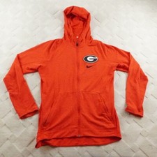 Nike Georgia Bulldogs Full Zip Hoodie Mens Medium Red Dri Fit Player Issued