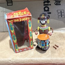 TOM TOM JUNGLE BOY TIN WINDUP TOY ORIGINAL BOX MARX Toy Needs Work