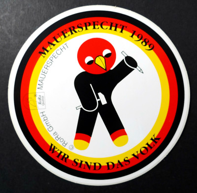Werbe-Aufkleber Mauerspecht 1989 RoRa GmbH Wir sind das Volk DDR