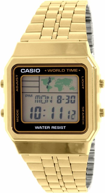 casio world time illuminator gold