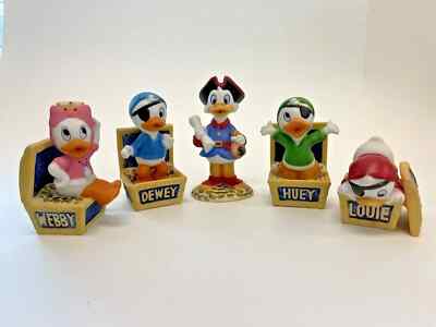 Rare Disney Schmid Uncle Scrooge Huey Dewey Louie Webby Ceramic Figurines Pirate
