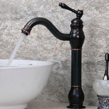 Tall Classic Oil Rubbed Bronze Bathroom Basin Faucet Sink Mixer Tap Deck Mounted