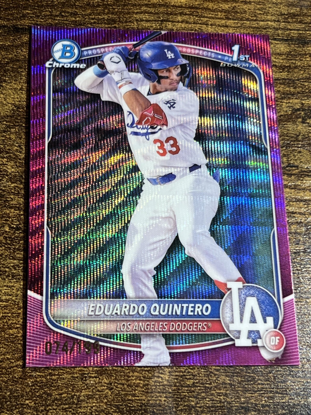 EDUARDO QUINTERO 2025 Bowman Chrome #BCP-115 1st Fuchsia Wave Refractor /199