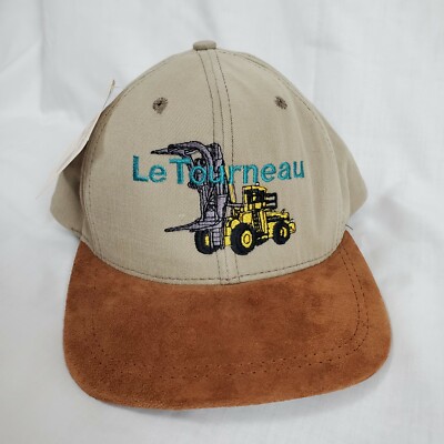 Vtg Marathon LeTourneau Trucker Hat Embroidered Suede Bill P Cap Made in USA