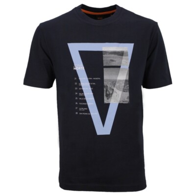 BOSS Herren T-Shirt Te ontheway blau 50539180 404 dark blue
