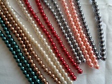 Beads, Glass Pearls, 6mm, 12" strand, Darice