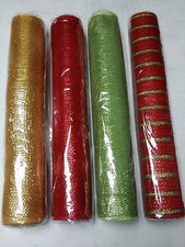 Deco Mesh Ribbon Wrap 21" X 30' Metallic Fall Crafts Fabric Wreaths PICK COLORS