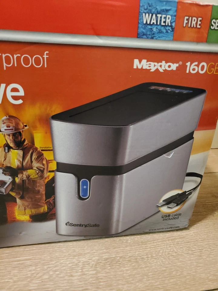 SENTRY WATERPROOF & FIRE-SAFE MAXTOR EXTERNAL HARD DRIVE INCLUDES USB NEW 160GB - image 3 of 4