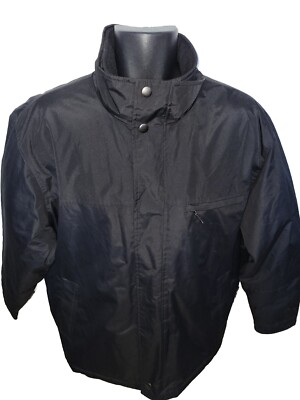 London Fog Jacket Mens Size Large Quilted Lined Insulated Zip Snap BLACK  NWT NEW