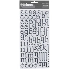 American Crafts Foil Alphabet Stickers Sentiment Silver Silver (3PACK)