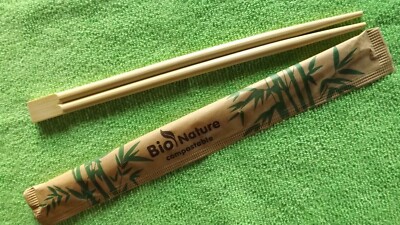 Einmal Essstbchen aus Bambus 21cm / einzeln verpackt/nachhaltig/GREEN 100  Paar | eBay.de