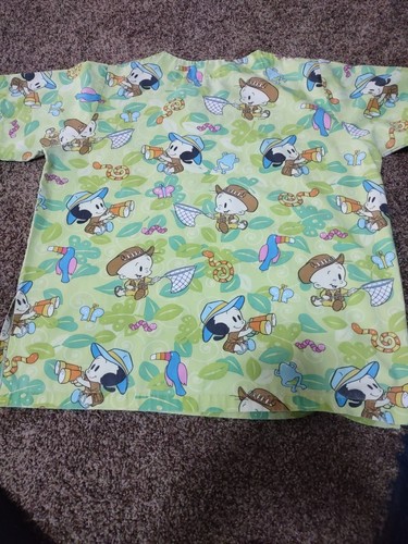 Scrub HQ-Woman V-Neck Scrub Top-Size Large-Green Lulu/Tubby Design-Style 4700 - Picture 6 of 6