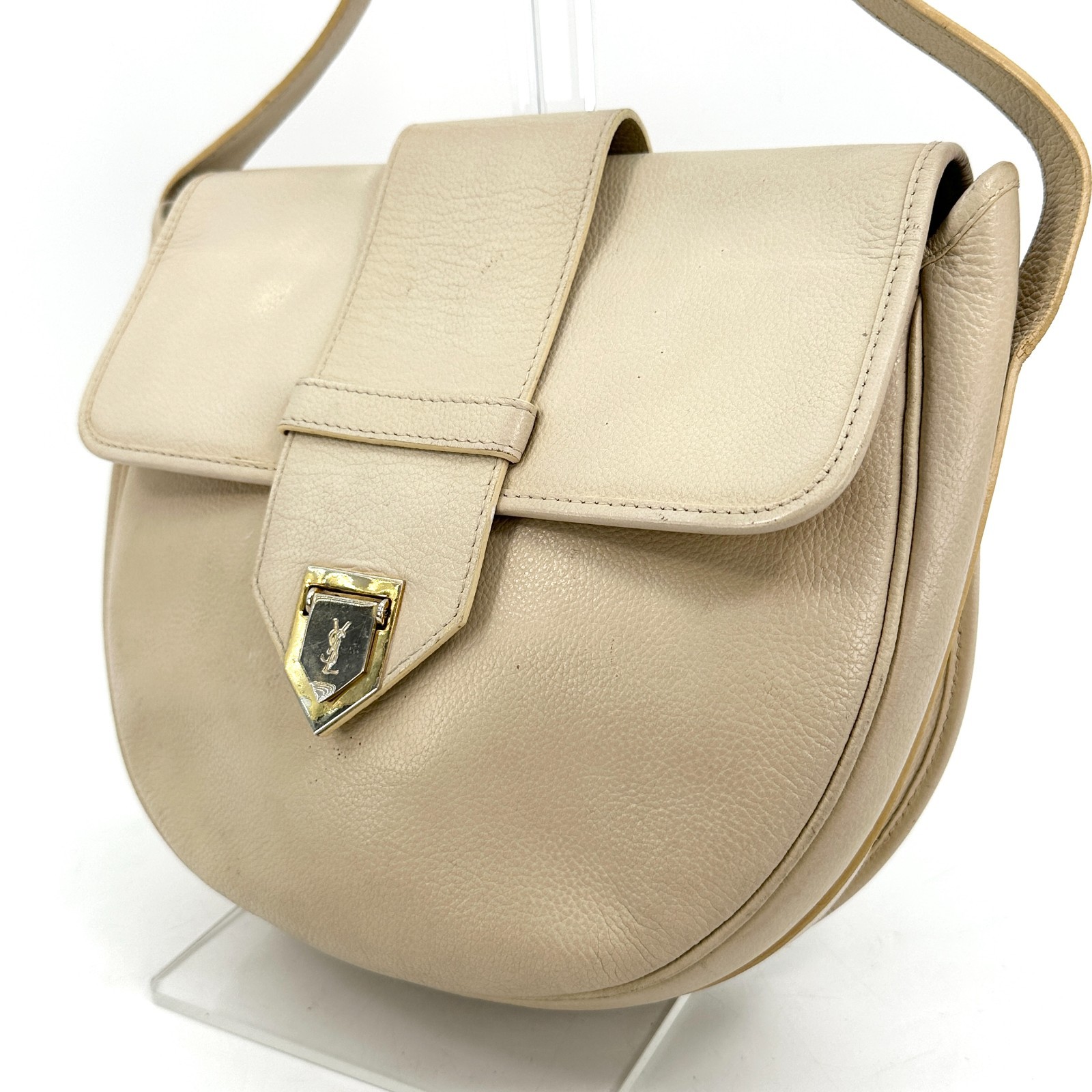 Borsa a tracolla Saint Laurent YSL in pelle borsa Cassandra avorio oro autentica