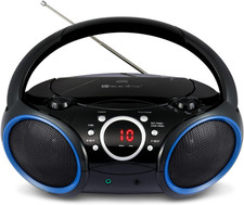 SBX030C Portable CD Player Boombox with AM/FM Stereo Radio, Aux Line-In, Headpho
