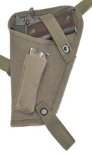 US WW2 M3 OD Canvas Colt 1911 .45 Tanker Shoulder Holster Magazine Pouch LEFT